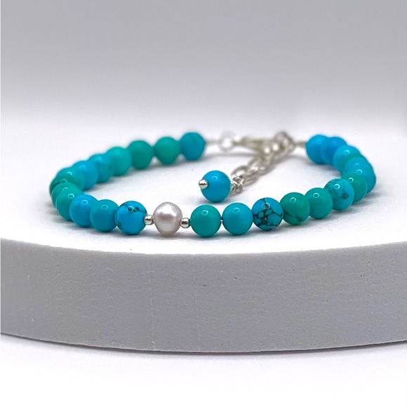 Genuine Turquoise and Freshwater Pearl - Picture 10 of 14